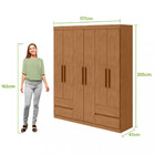 Guarda Roupa Casal 6 Portas 4 Gavetas Zeus Lopas