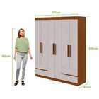Guarda Roupa Casal 6 Portas 4 Gavetas Zeus Lopas