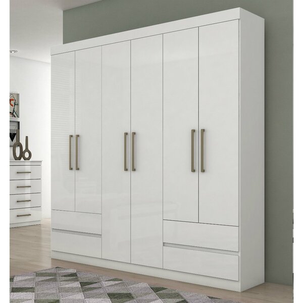 Guarda Roupa Casal 6 Portas 4 Gavetas Zeus Plus Lopas