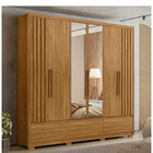 Guarda Roupa Casal 6 Portas 5 Gavetas Com Espelho Amazonas Mo