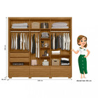 Guarda Roupa Casal 6 Portas 5 Gavetas Com Espelho Amazonas Mo