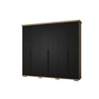 Guarda Roupa Casal 6 Portas 5 Gavetas Everest Max Freijó/preto
