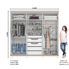 Guarda Roupa Casal 6 Portas 5 Gavetas Titano  Off White/casta