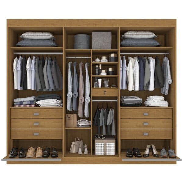Guarda Roupa Casal 6 Portas 6 Gavetas 1 Gaveta Com Chave Dobradiça