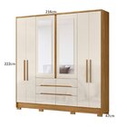 Guarda Roupa Casal 6 Portas 6 Gavetas 2 Espelhos E Pés San Fr