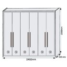 Guarda Roupa Casal 6 Portas 6 Gavetas  Preto/off White