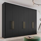 Guarda Roupa Casal 6 Portas 6 Gavetas  Preto/off White