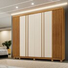 Guarda-roupa Casal 6 Portas 6 Gavetas Arezzo Cinamomo/off-whi