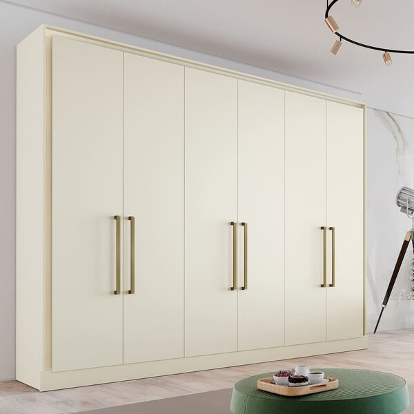 Guarda Roupa Casal 6 Portas 6 Gavetas - Argos-off White - Mad