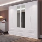 Guarda-roupa Casal 6 Portas 6 Gavetas Aspen Com Espelho Branc