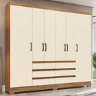 Guarda Roupa Casal 6 Portas 6 Gavetas B355 Briz Nature/off Wh