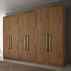 Guarda Roupa Casal 6 Portas 6 Gavetas Bergone  Braúna