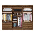 Guarda Roupa Casal 6 Portas 6 Gavetas Bergone  Braúna/off Whi