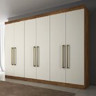 Guarda Roupa Casal 6 Portas 6 Gavetas Bergone  Braúna/off Whi
