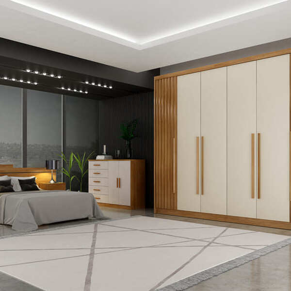 Guarda Roupa Casal 6 Portas 6 Gavetas - Coimbra Ripado-cumaru