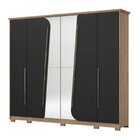Guarda-roupa Casal 6 Portas 6 Gavetas Dubai Jequitibá/preto