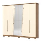 Guarda-roupa Casal 6 Portas 6 Gavetas Dubai Nature/off White