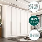 Guarda Roupa Casal 6 Portas 6 Gavetas Gramado 100% Mdf Branco