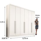 Guarda Roupa Casal 6 Portas 6 Gavetas Gramado 100% Mdf Branco