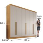 Guarda Roupa Casal 6 Portas 6 Gavetas Gramado 100% Mdf Cinamo