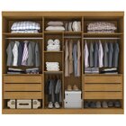 Guarda Roupa Casal 6 Portas 6 Gavetas Gramado 100% Mdf Cinamo