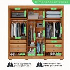 Guarda-roupa Casal 6 Portas 6 Gavetas Granada Com Pés 100% Mdf