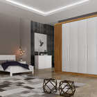 Guarda Roupa Casal 6 Portas 6 Gavetas - Granada Ripado-branco