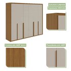 Guarda-roupa Casal 6 Portas 6 Gavetas Imperatore Rovere Natur