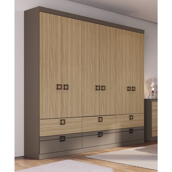 Guarda Roupa Casal 6 Portas 6 Gavetas Inglaterra  Fendi/cedro