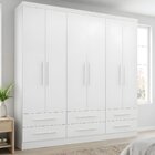 Guarda-roupa Casal 6 Portas 6 Gavetas Majestic Branco