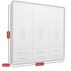Guarda-roupa Casal 6 Portas 6 Gavetas Majestic Branco