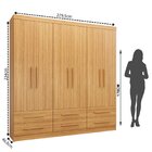 Guarda-roupa Casal 6 Portas 6 Gavetas Majestic Freijó