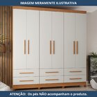 Guarda-roupa Casal 6 Portas 6 Gavetas Majestic Freijó/ Off-wh