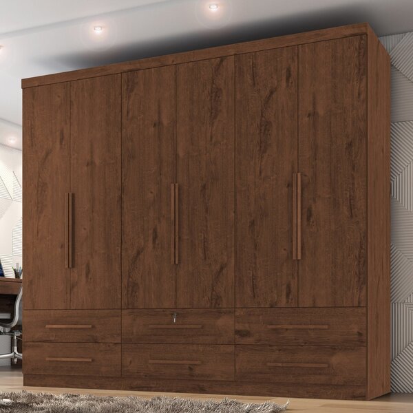 Guarda Roupa Casal 6 Portas 6 Gavetas Maximus Plus Jacarandá