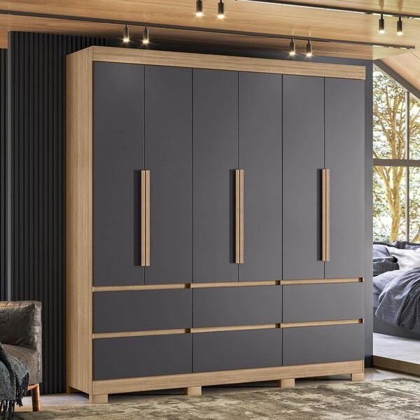 Guarda Roupa Casal 6 Portas 6 Gavetas Milano Albatroz Móveis