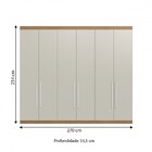 Guarda-roupa Casal 6 Portas 6 Gavetas Naturalle/cristalo Rp56