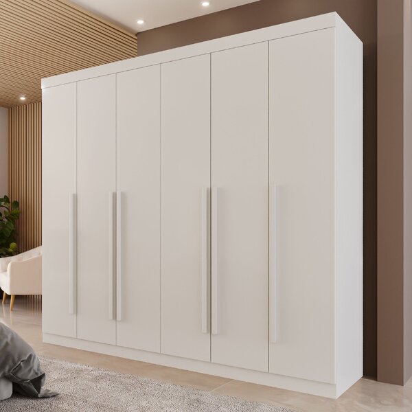 Guarda Roupa Casal 6 Portas 6 Gavetas Olímpia Branco Neve