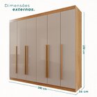 Guarda Roupa Casal 6 Portas 6 Gavetas Olímpia Cinamomo/off Wh