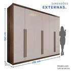 Guarda-roupa Casal 6 Portas 6 Gavetas Paraty Imbuia/off White
