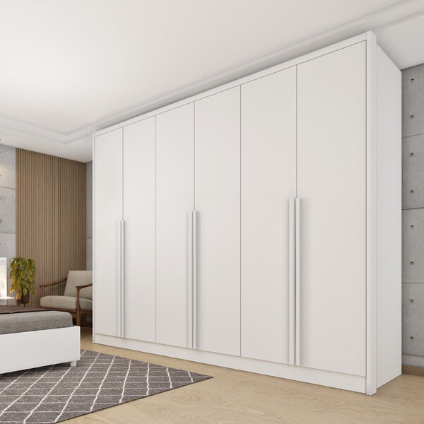 Guarda Roupa Casal 6 Portas 6 Gavetas - Realeza-neve - Tcil M