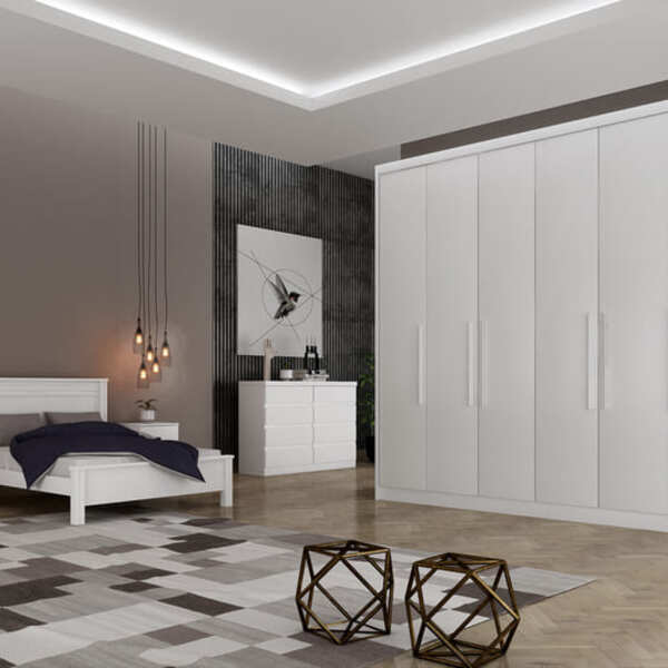 Guarda Roupa Casal 6 Portas 6 Gavetas - Santoro-branco - Móve