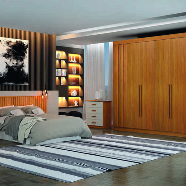 Guarda Roupa Casal 6 Portas 6 Gavetas - São Carlos-cinamomo -