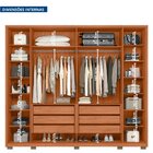 Guarda-roupa Casal 6 Portas 6 Gavetas Suburban Gold Espresso