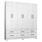 Guarda Roupa Casal 6 Portas 6 Gavetas Veneto D02 Branco - Mpo