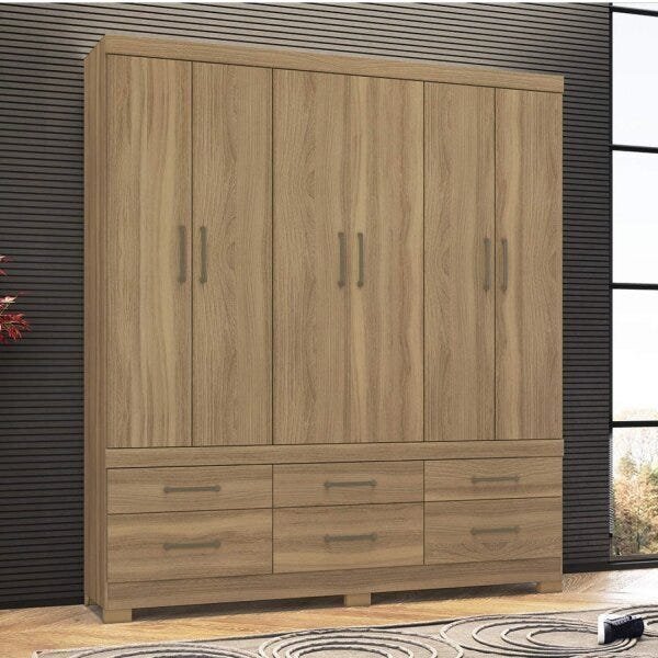 Guarda-roupa Casal 6 Portas 6 Gavetas Veneto Demobile Amendola
