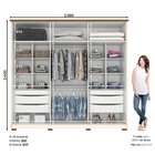 Guarda Roupa Casal 6 Portas 6 Gavetas Verona  Off White/nature
