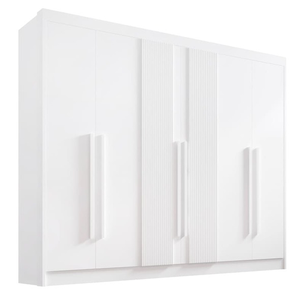 Guarda Roupa Casal 6 Portas 7 Gavetas - Athos Ripado-branco -