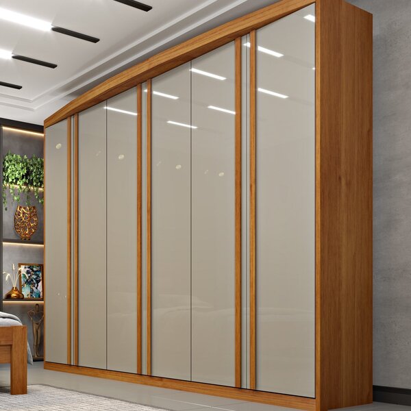 Guarda Roupa Casal 6 Portas 7 Gavetas Madrid 275cm   Cinamomo