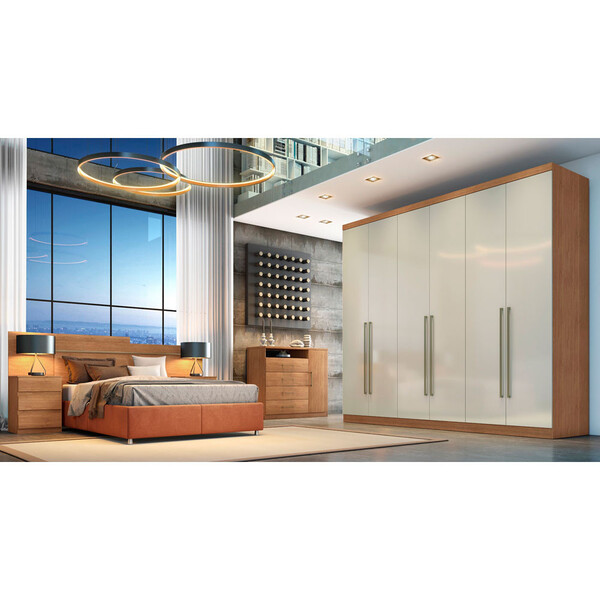 Guarda Roupa Casal 6 Portas 8 Gavetas Bari Novo Horizonte