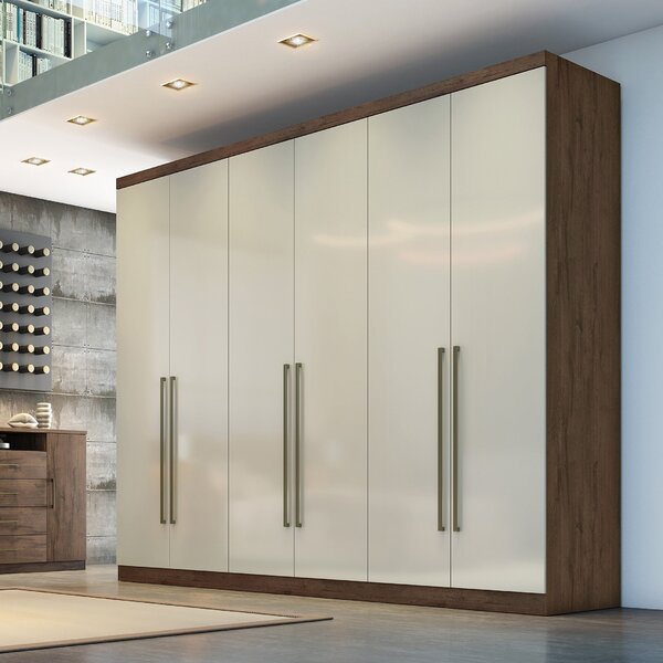 Guarda-roupa Casal 6 Portas 8 Gavetas Bari Yescasa Off White/